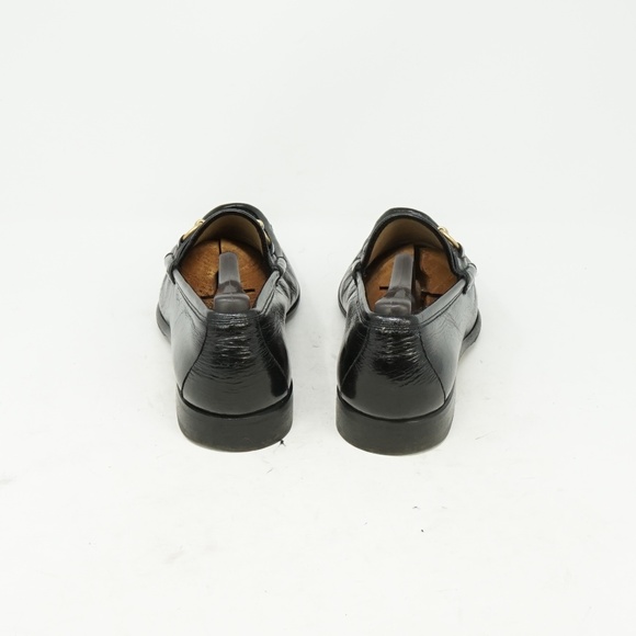Gucci Black Leather Horsebit Loafers with Gold Hardware main image 5